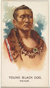 Young Black Dog, Osage, from the American Indian Chiefs series (N2) for Allen & Ginter Cigarettes Brands