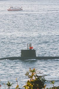 turkish navy submarine in sea