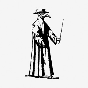 Plague doctor drawing, vintage illustration