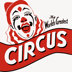 Clown circus collage element, cute