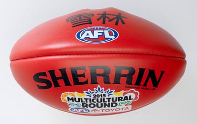 Football - AFL Multicultural Round Commemorative Ball, Lin Jong, 8 Aug 2015