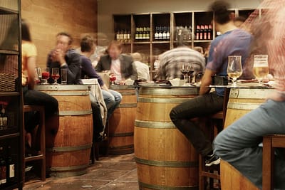 People drinking at pub