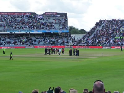Media coverage at the Old Trafford test match