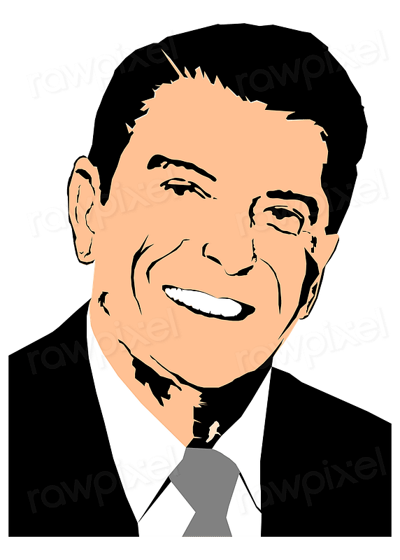 Ronald Reagan png sticker, US