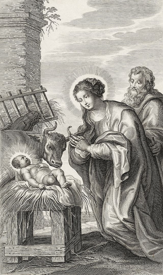 Geboorte van Christus (ca. 1600–1700) by anonymous. Original from The Rijksmuseum. Digitally enhanced by rawpixel.