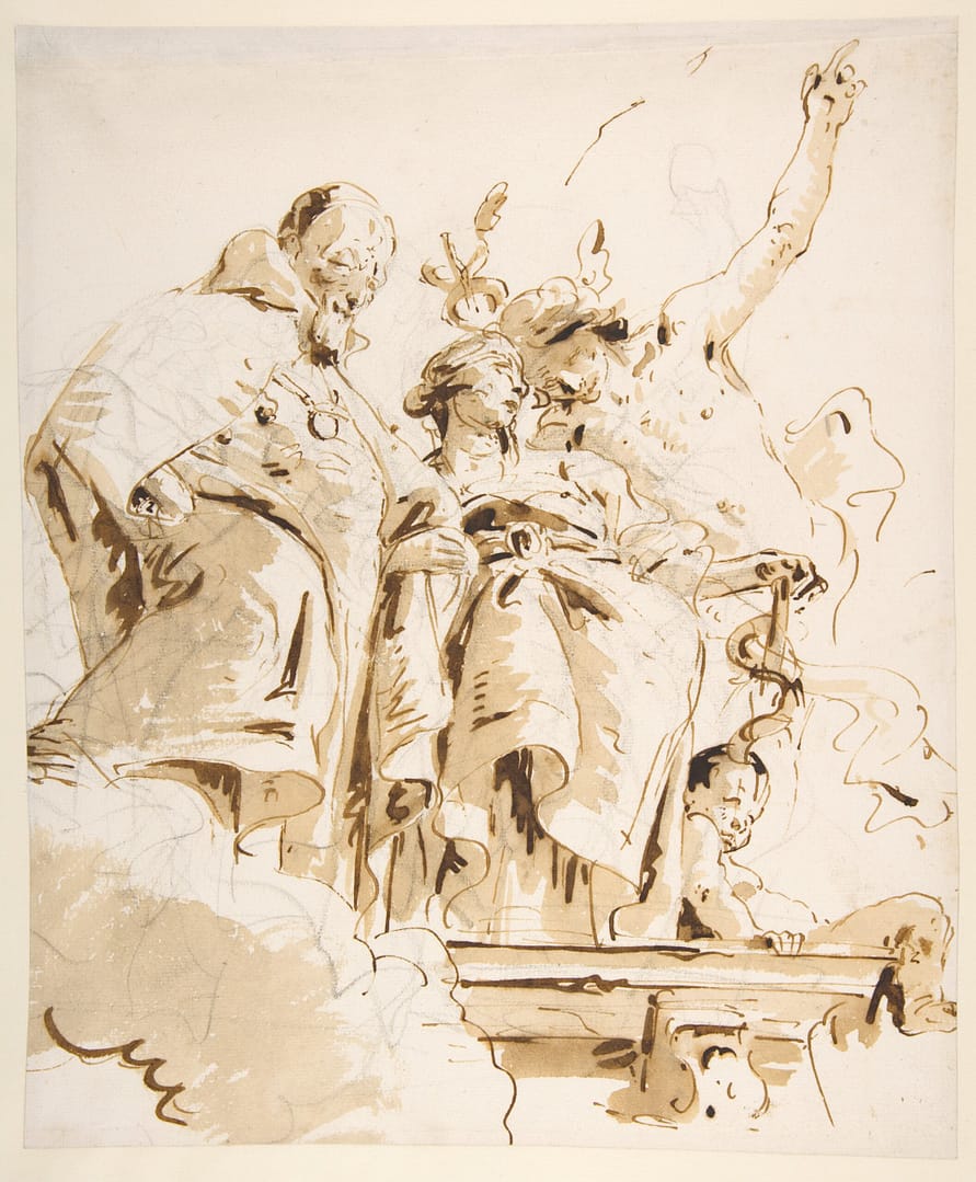 Aged Dignitary Attended by Mercury and Prudence